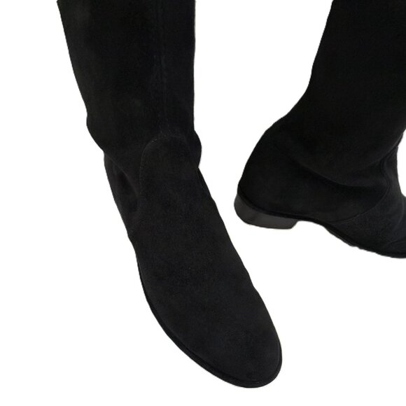 Stuart Weitzman Lowland Black Suede Over the Knee Boots 6M - Picture 11 of 13